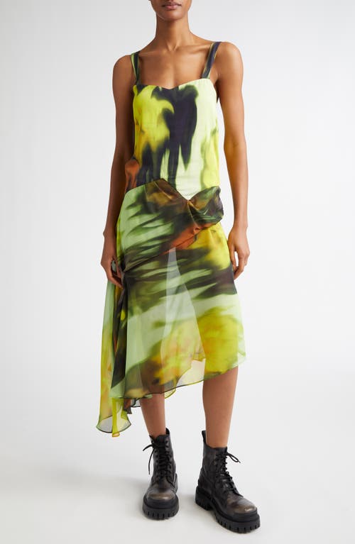 Collina Strada Gaia Print Sleeveless Silk Dress in Melting Bloom 