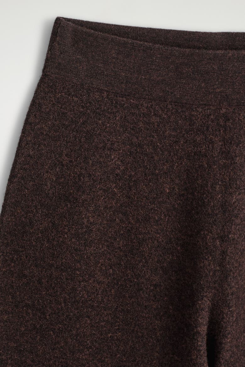 Boiled Merino Wool Wide-Leg Pants, Alternate, color, BROWN MÉLANGE