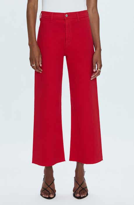 Pistola Penny Crop High Waist Raw Hem Wide Leg Jeans