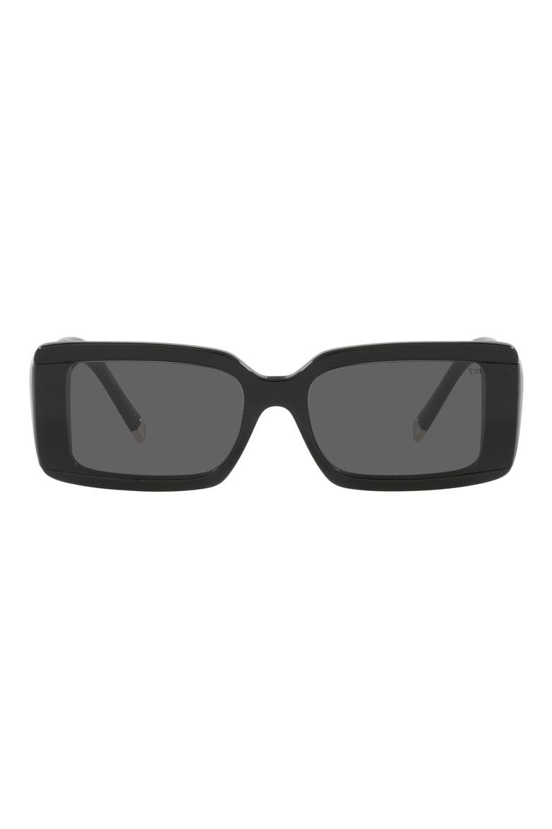 62mm Oversize Rectangular Sunglasses, Main, color, BLACK