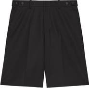 Helmut Lang Gab Pleated Wool Shorts