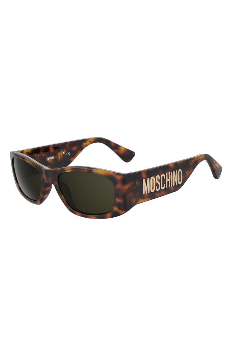 Moschino 55mm Square Sunglasses, Alternate, color, Havana