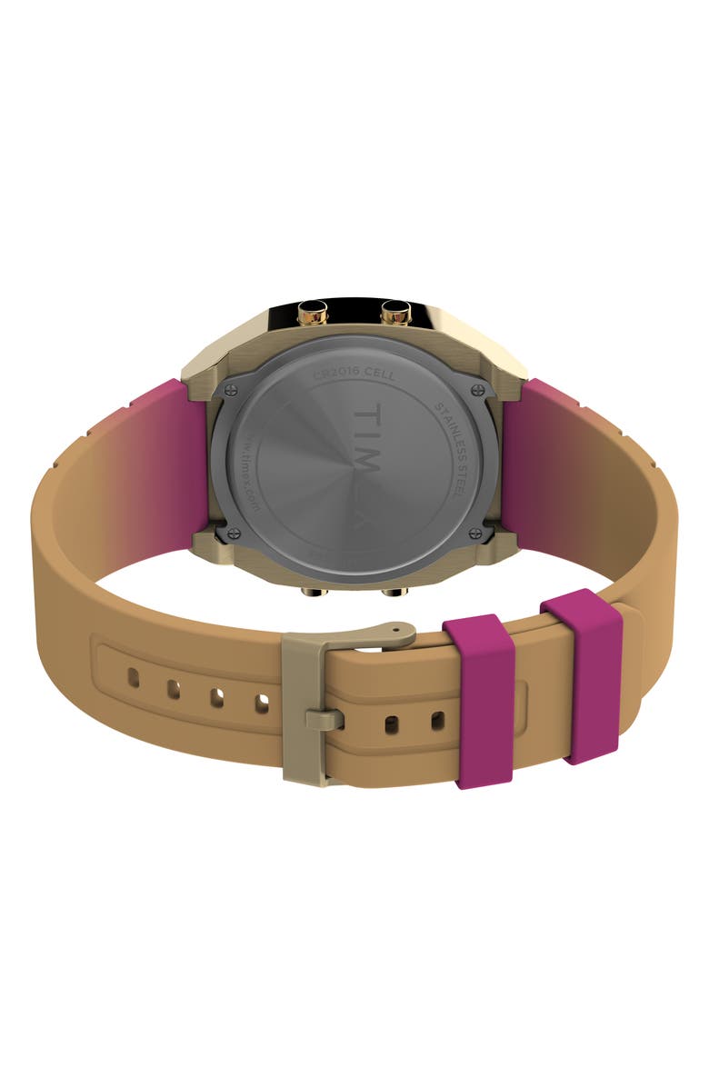 Timex<sup>®</sup> T80 Digital Chronograph Resin Strap Watch, 36.5mm, Alternate, color,