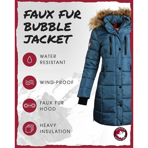 Canada Weather Gear Heavyweight Long Parka Jacket In Blue