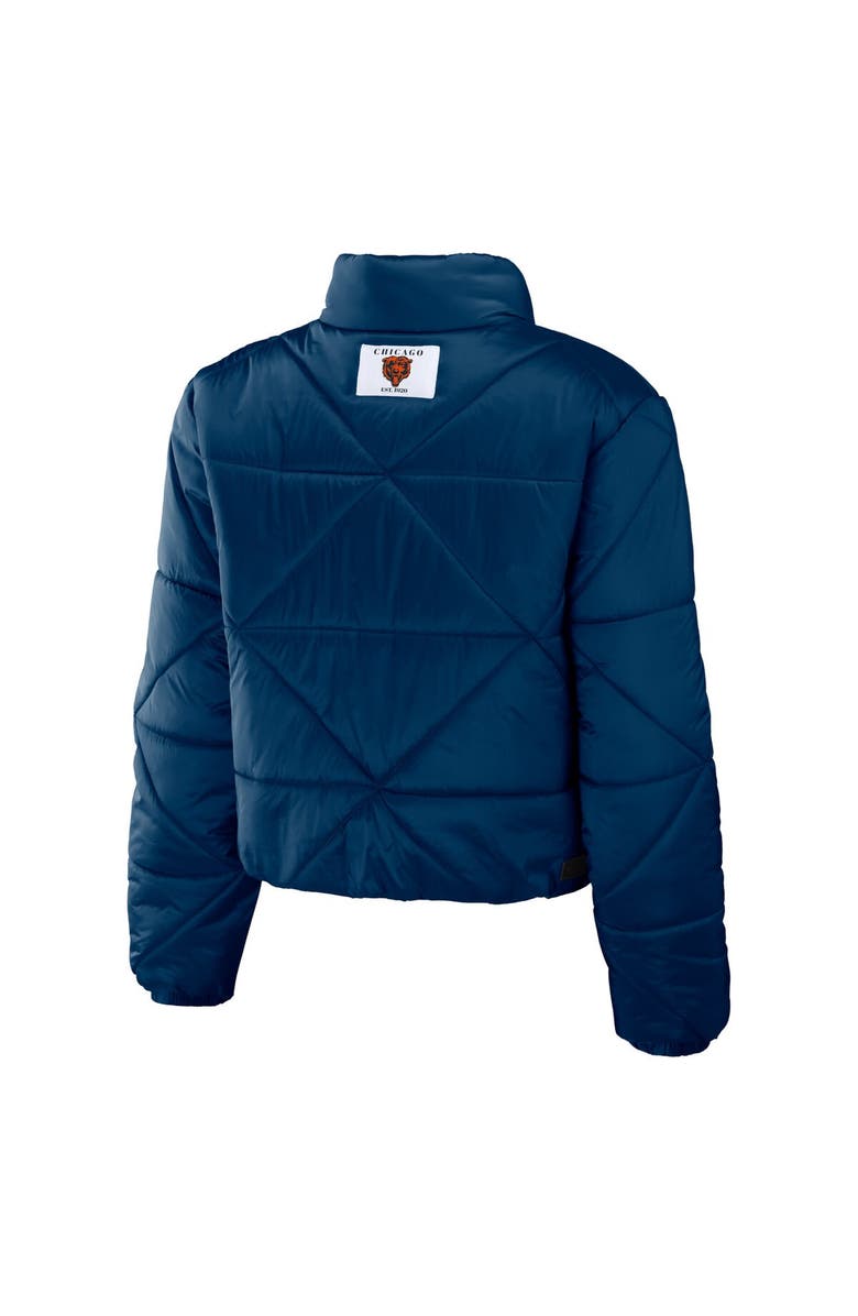 WEAR by Erin Andrews Women's WEAR by Erin Andrews  Navy Chicago Bears Cropped Puffer Full-Zip Jacket, Alternate, color, Navy