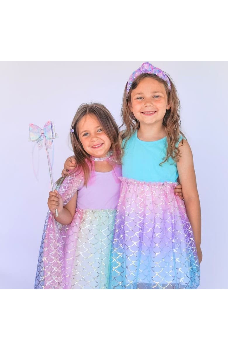 Sweet Wink Rainbow Mermaid Cape, Alternate, color, Multicolor