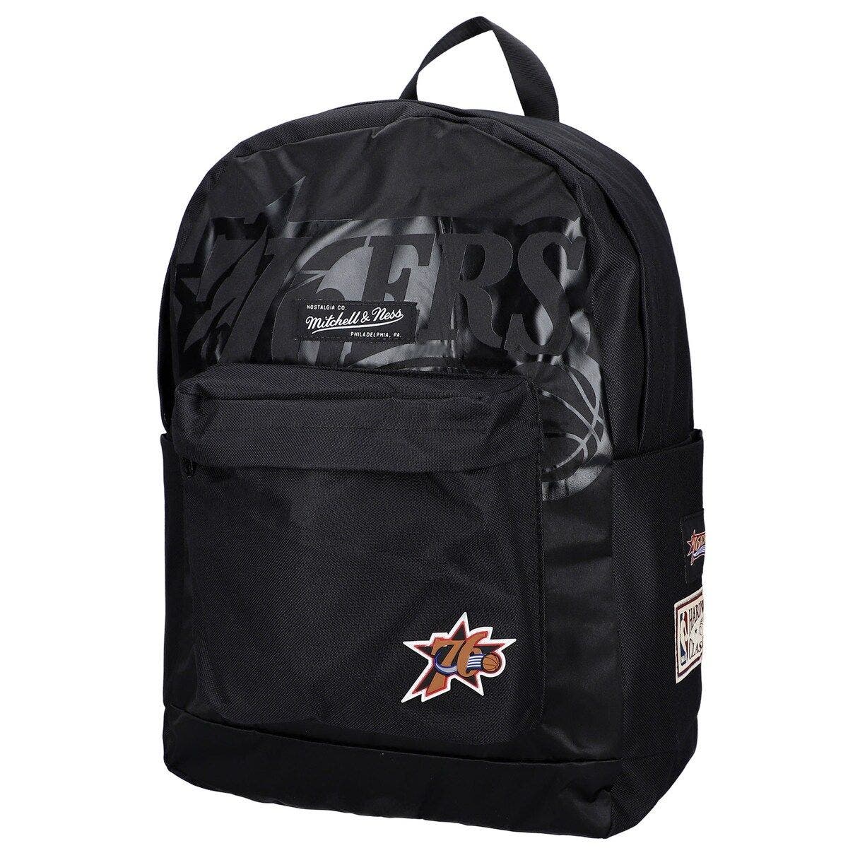 Mitchell & Ness Black Philadelphia 76ers Team Backpack, Main, color, Black
