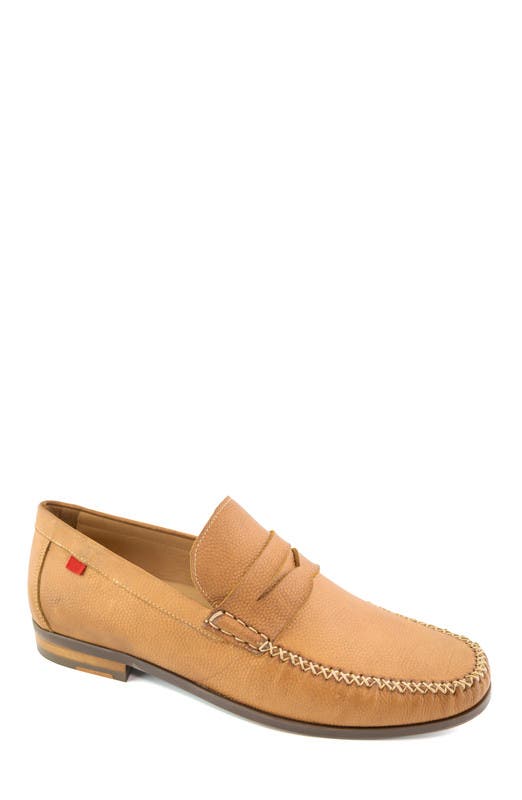 Marc Joseph New York Walker Street Leather Penny Loafer, Main, color, Tan Pebble Nobuck