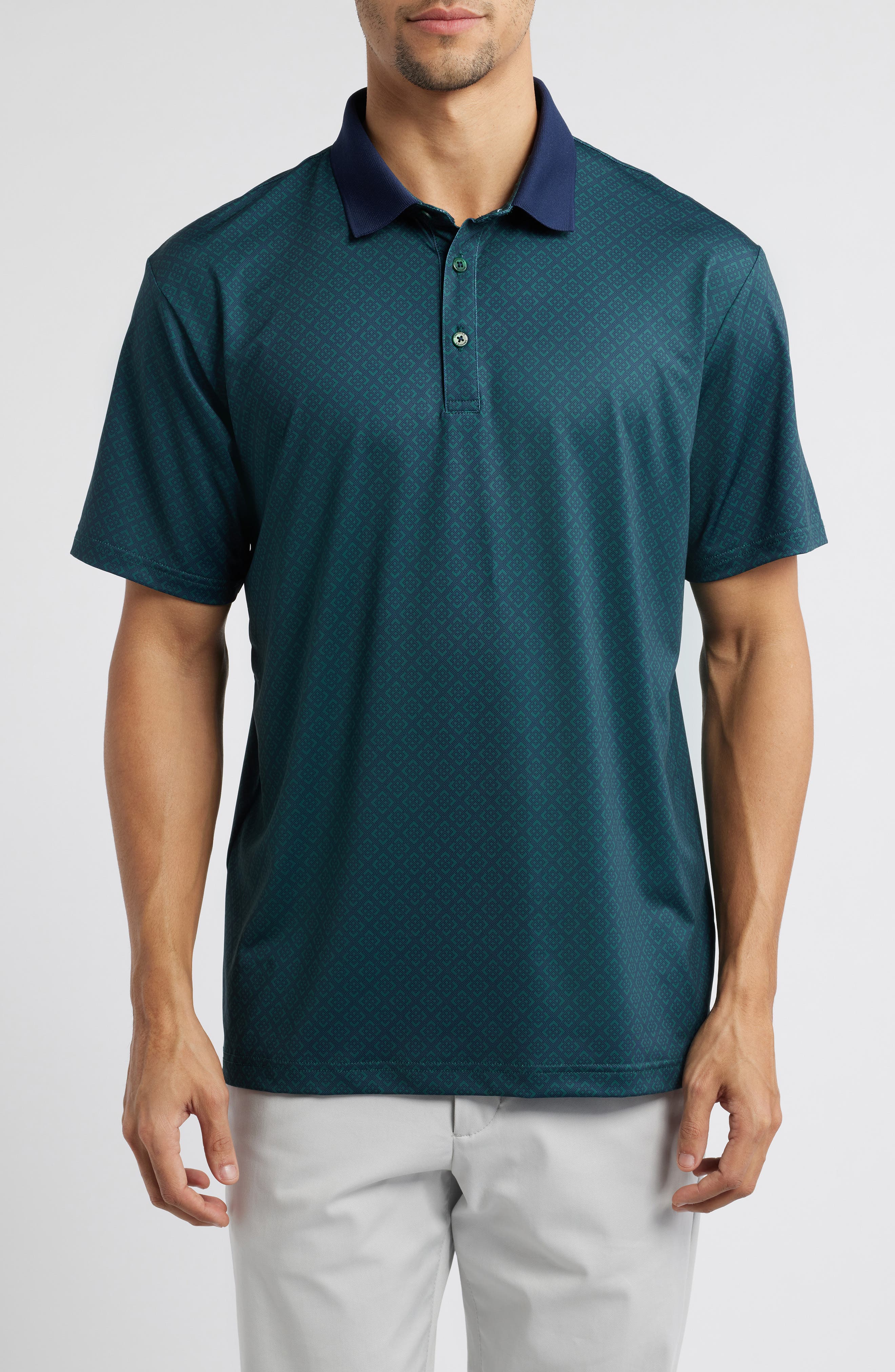 Evan Diamond Print Golf Polo