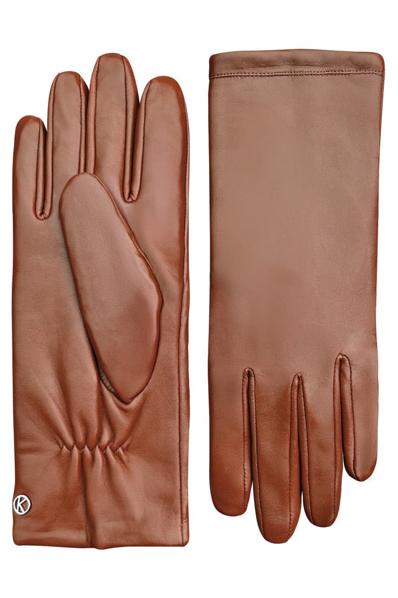 Extra long Premium Lamb Leather Touchscreen Gloves, Alternate, color, tobacco