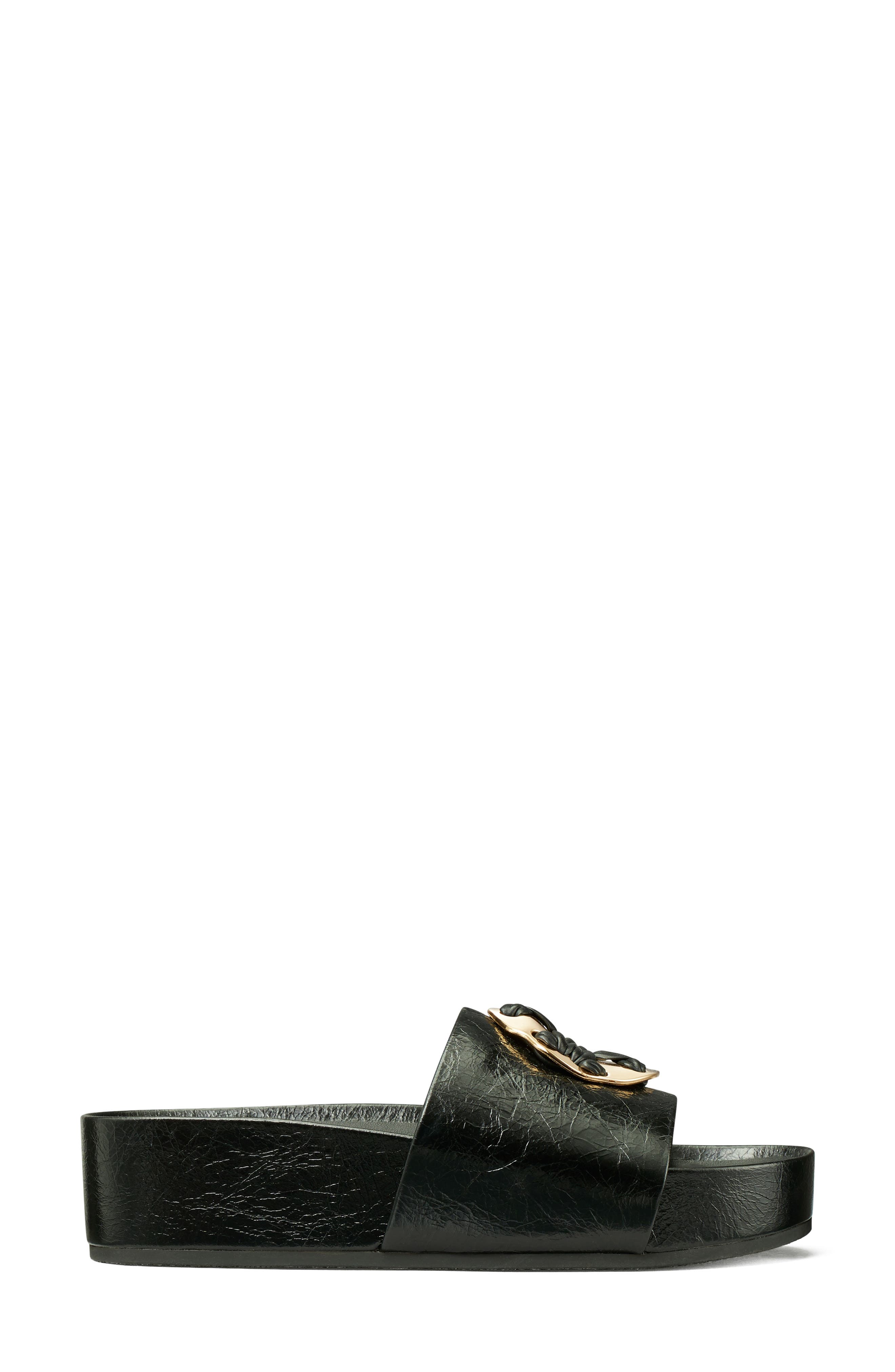 Woven Double T Slide Sandal, Alternate, color, PERFECT BLACK