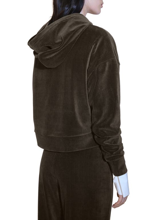 Mango Corduroy Pullover Hoodie In Khaki
