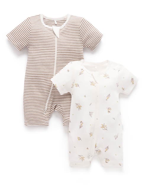 2 Pack Short Zip Romper