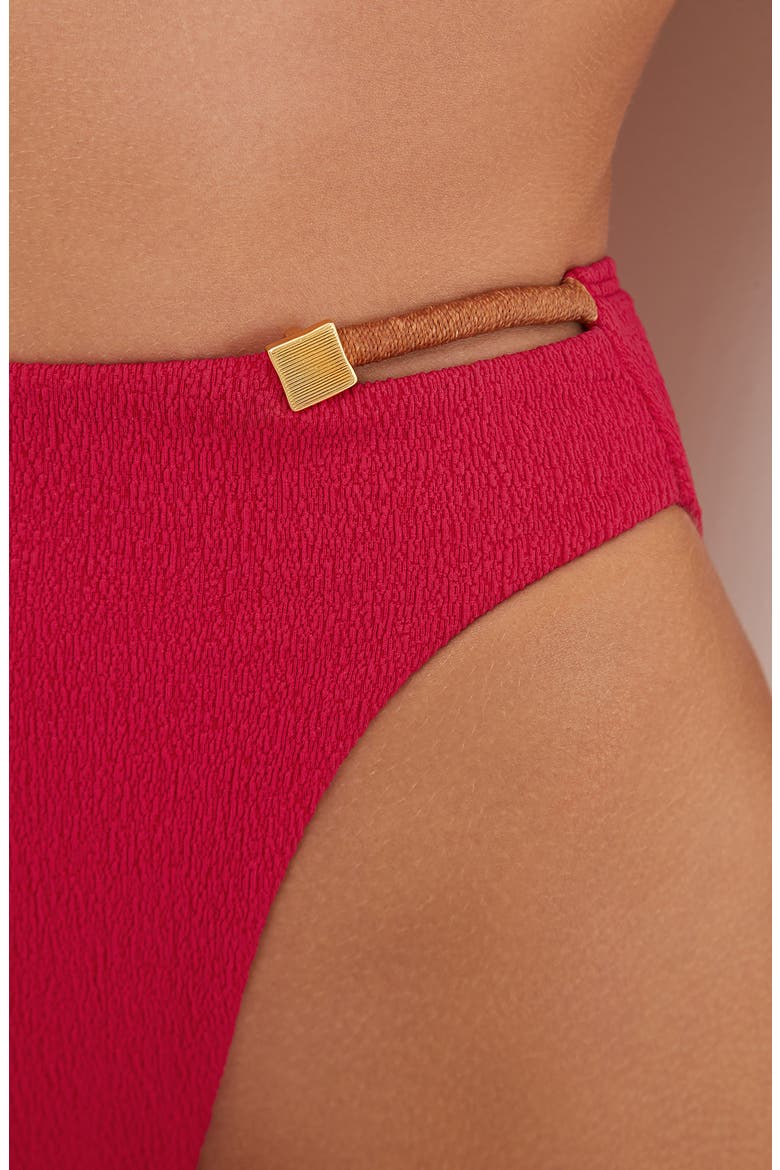 Firenze Aika Gigi Hot High Waist Bikini Bottoms, Alternate, color, RED