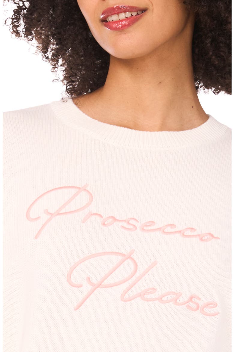 Prosecco Please Cotton Sweater, Alternate, color, ANTIQUE WHITE
