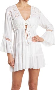 BOHO ME Open Front Eyelet Lace Cover-Up
