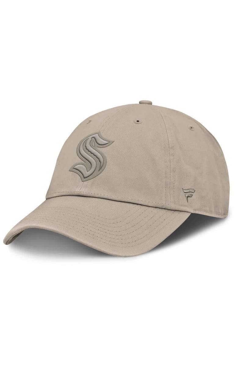 FANATICS Men's Fanatics Tan Seattle Kraken Authentic Pro Road Adjustable Hat, Main, color, Tan