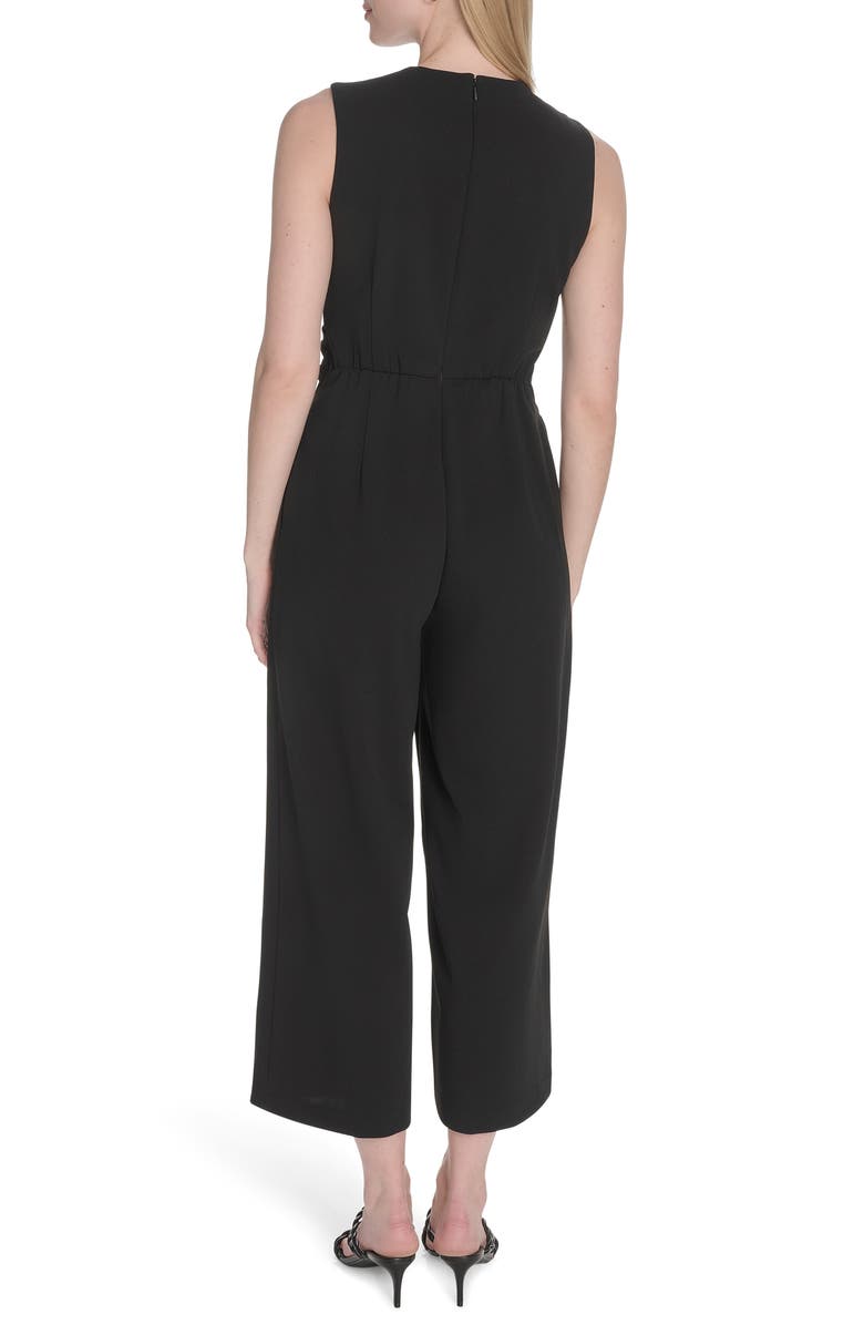 Calvin Klein Knotted Wide Leg Jumpsuit, Alternate, color, Black