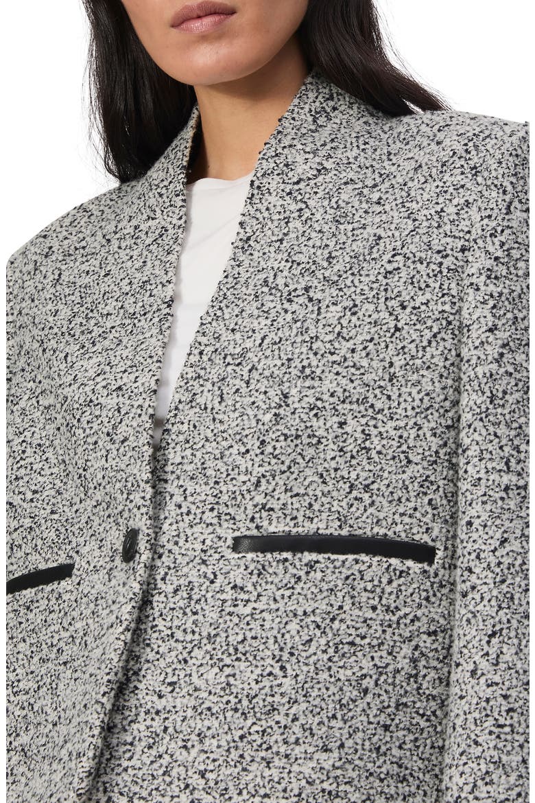 Pippa Wool Blend Tweed Blazer, Alternate, color, WHITE BLACK