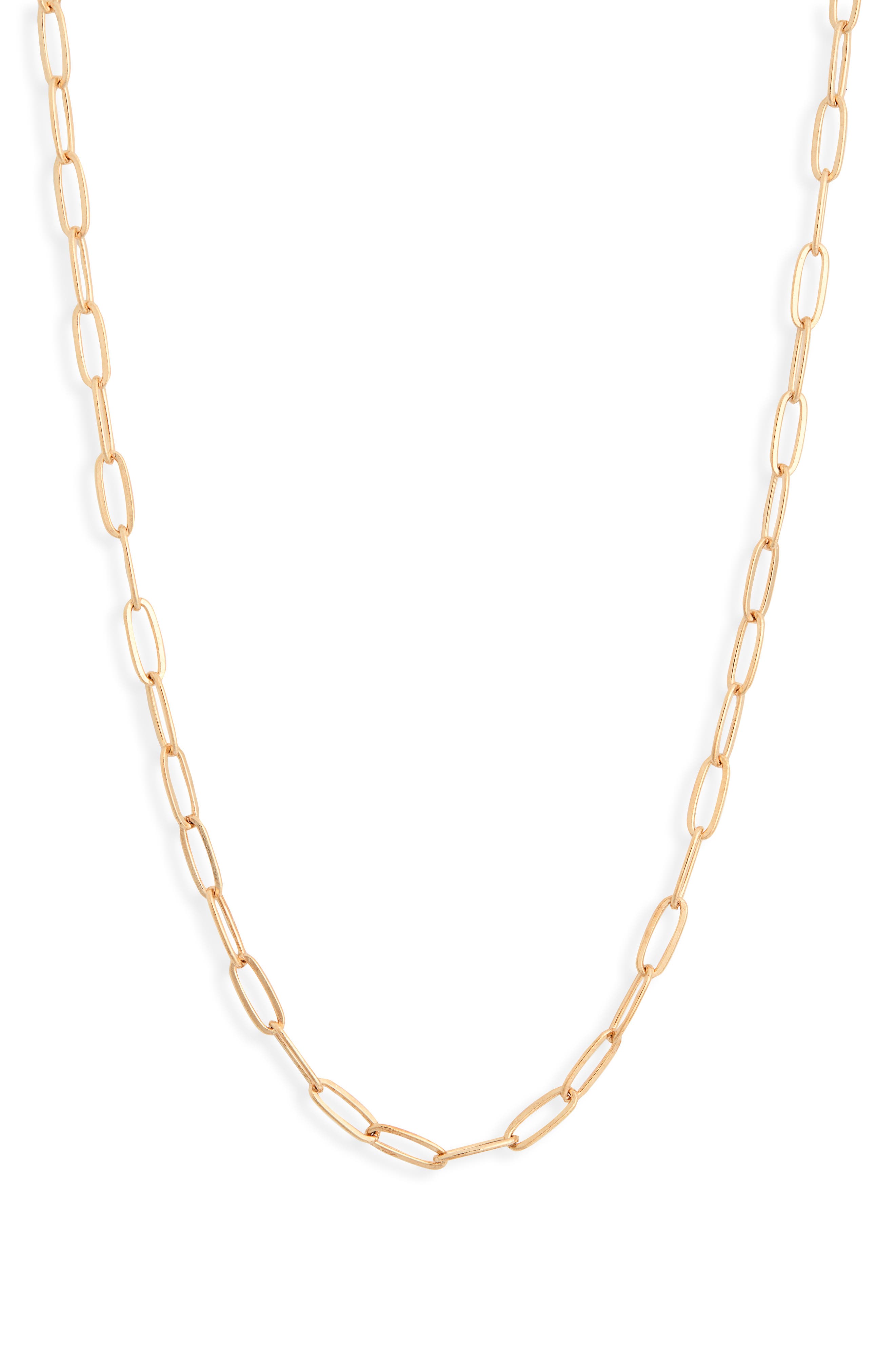 Anzie Paper Clip Chain Necklace in Gold 
