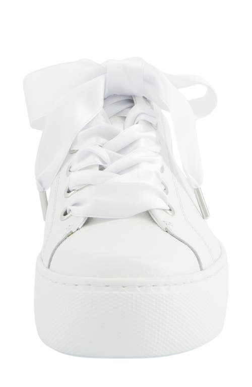 Paul Green Blakely Platform Sneaker In White Almond Combo