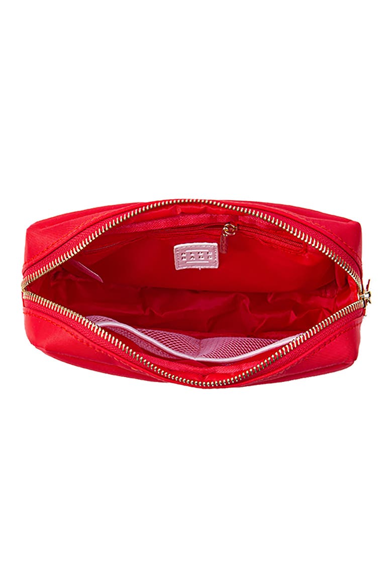 Medium Bow Cosmetics Bag, Alternate, color, RED/RED STRIPE