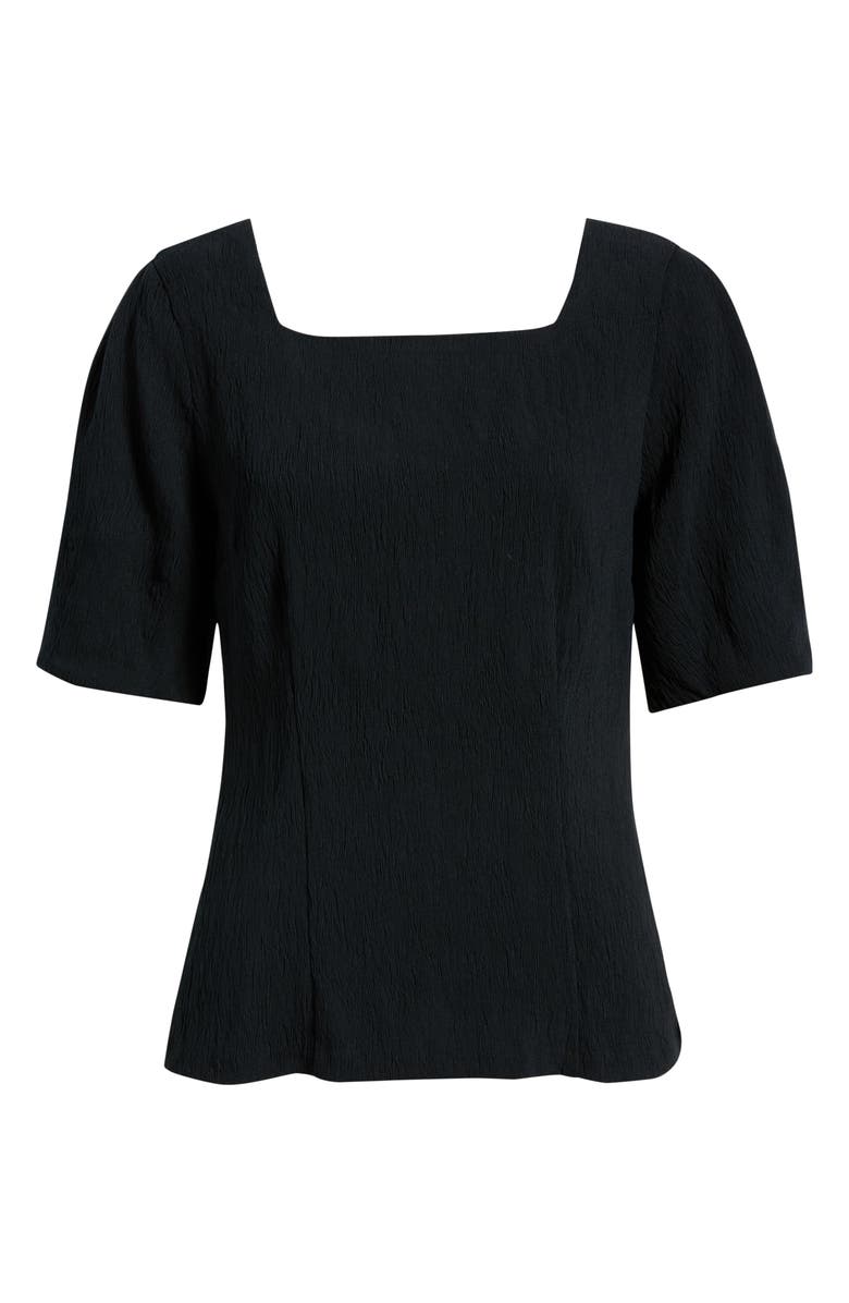 Nordstrom Texture Square Neck Top, Alternate, color, Black