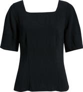 Nordstrom Texture Square Neck Top