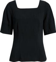 Nordstrom Texture Square Neck Top