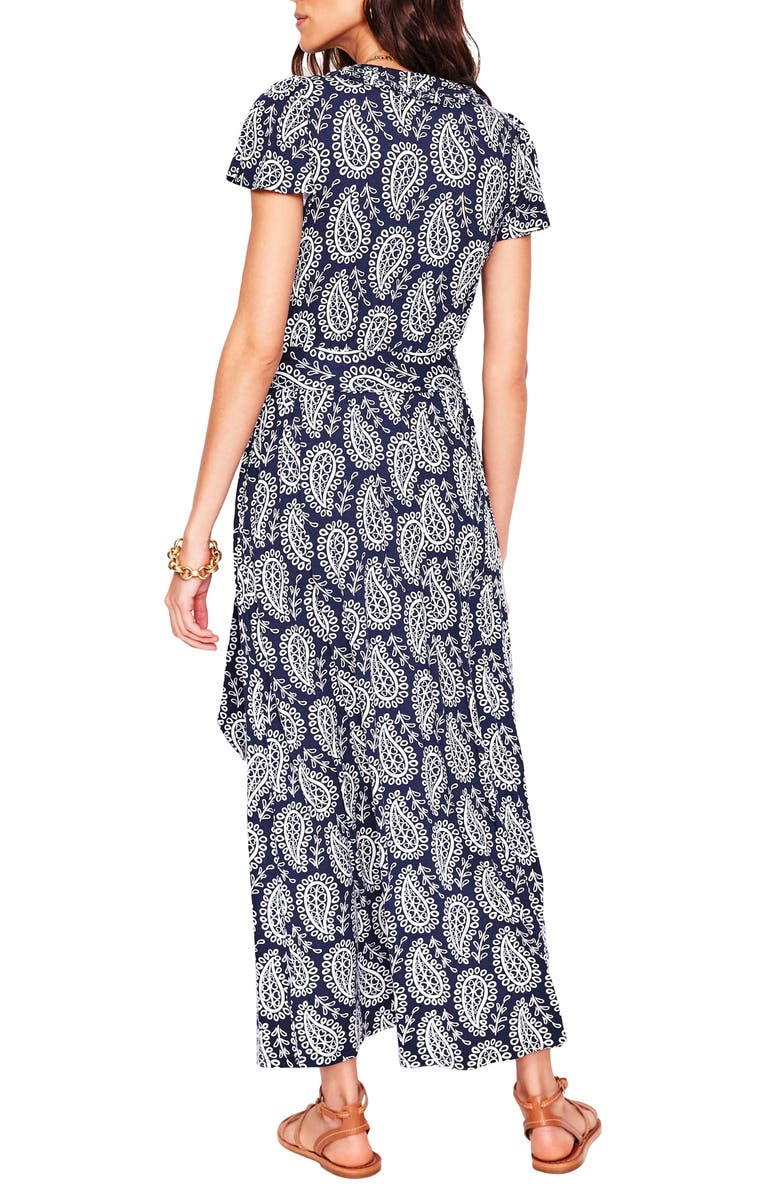 Boden Nicola Paisley Print Jersey Dress, Alternate, color, Navy