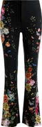 Alice + Olivia Teeny Floral Fit & Flare Bootcut Pants