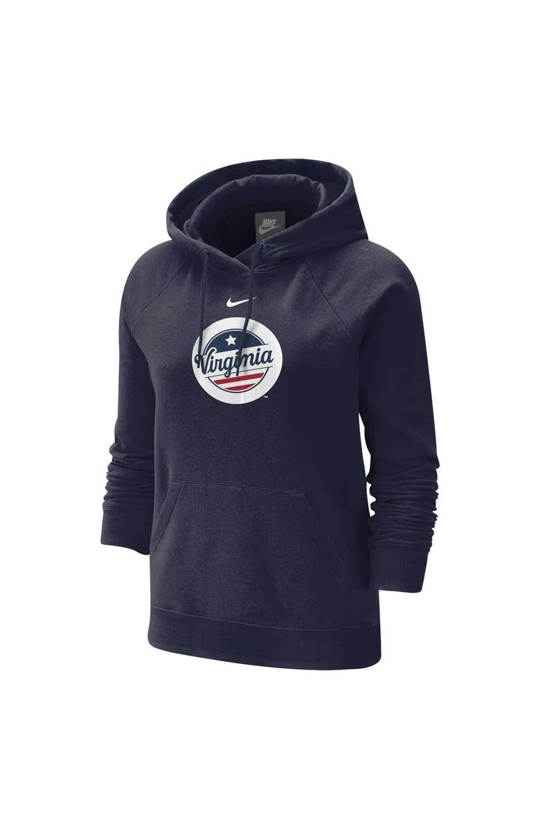 Nike Women's Nike Navy Virginia Cavaliers Red, White & Hoo Raglan Pullover Hoodie, Alternate, color, Navy
