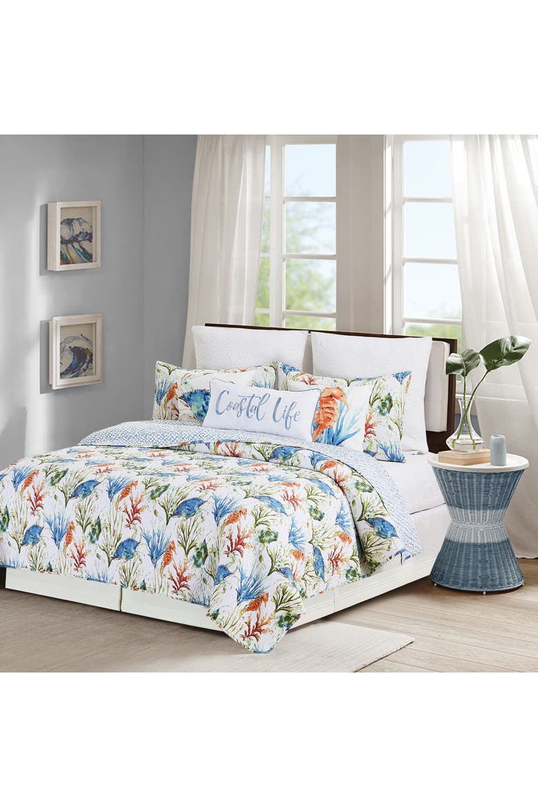 Marino Cotton Quilt Set  - Reversible and Machine Washable, Main, color, Blue