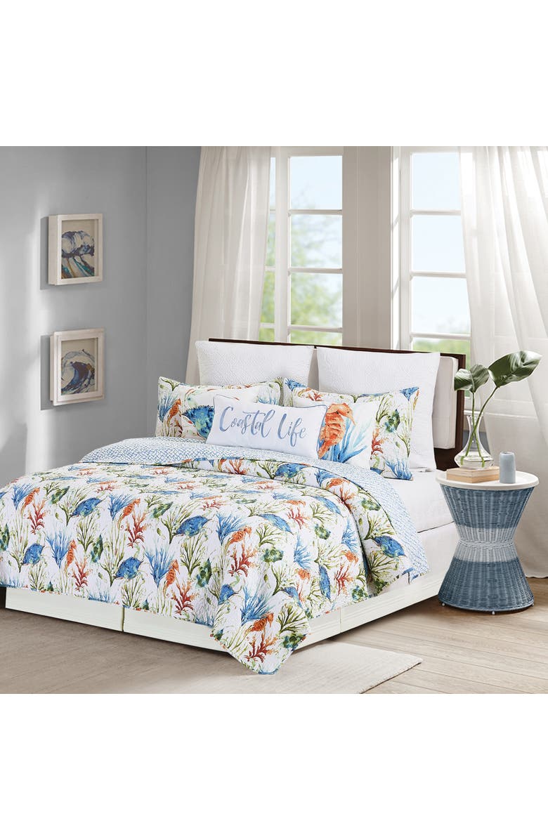 C&F Home Marino Cotton Quilt Set  - Reversible and Machine Washable, Main, color, Blue