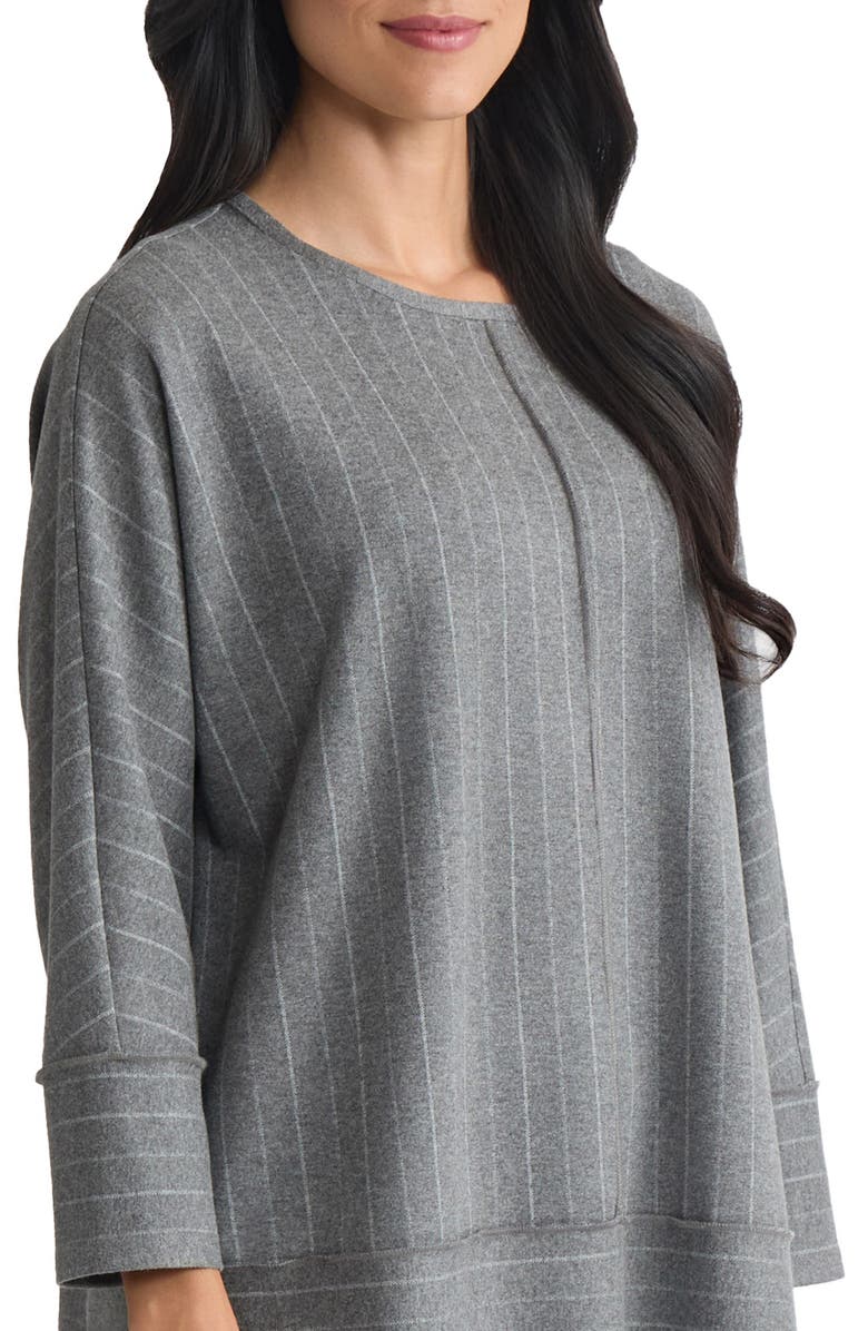 Jones New York Dolman Sleeve Knit Top, Alternate, color, Med Heather Grey/ Jones White