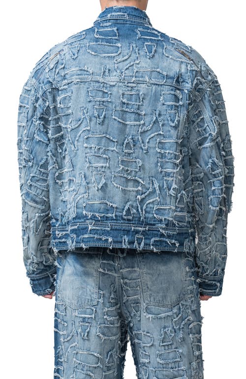 Alphastyle Alida Burnout Denim Jacket In Blue