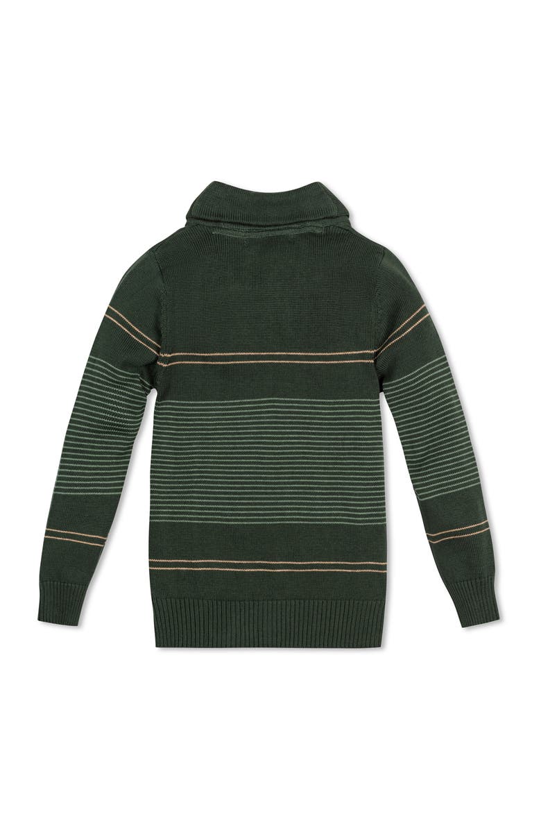 Hope & Henry Kids' Organic Long Sleeve Striped Shawl Collar Sweater, Alternate, color, Pine And Sage Stripe