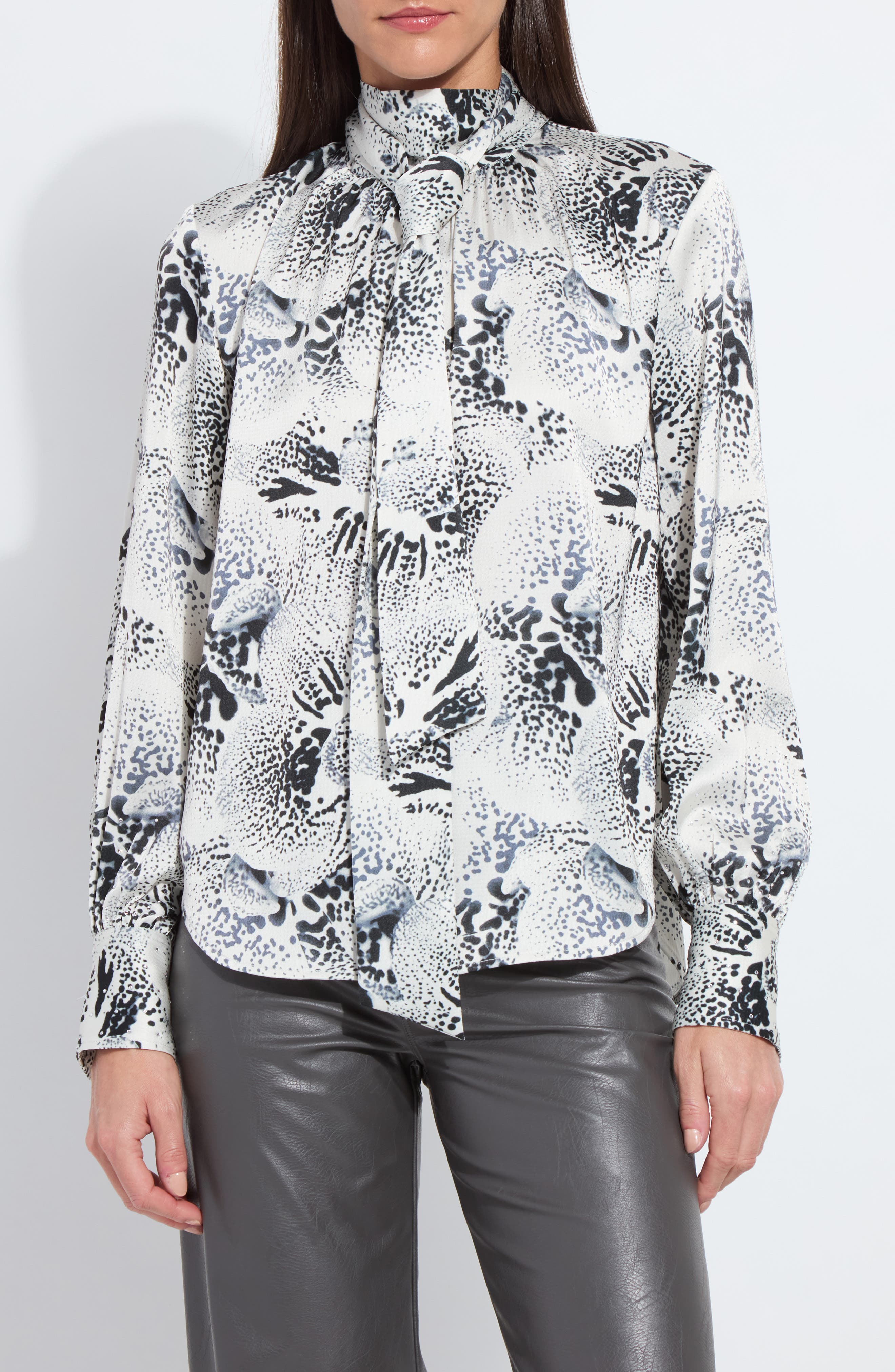 Onyx Embellished Mock Neck Top