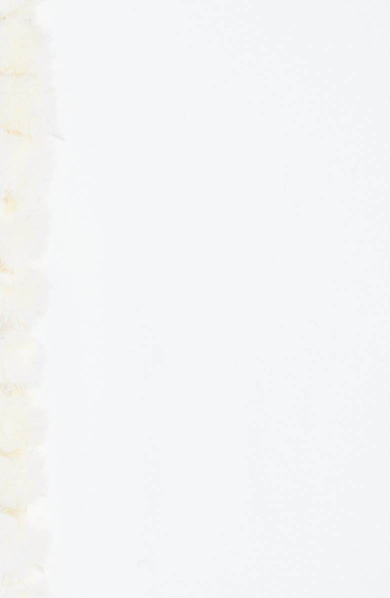 La Fiorentina Faux Fur Trim Wrap Scarf, Alternate, color, Ivory