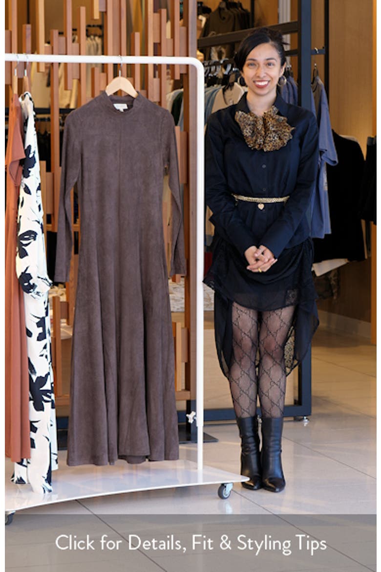 Long Sleeve Faux Suede A-Line Dress video