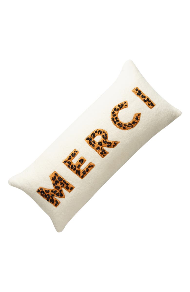 Anthropologie Home Luann Merci Beaded Wool Accent Pillow, Alternate, color, 