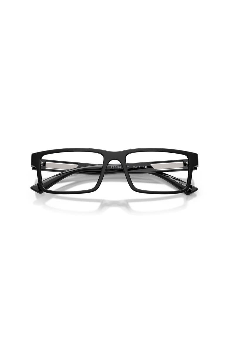 55mm Rectangle optical glasses, Alternate, color, Black/ Silver