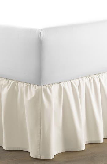 Laura Ashley Solid Ruffled Cotton Bedskirt, Twin In Ivory