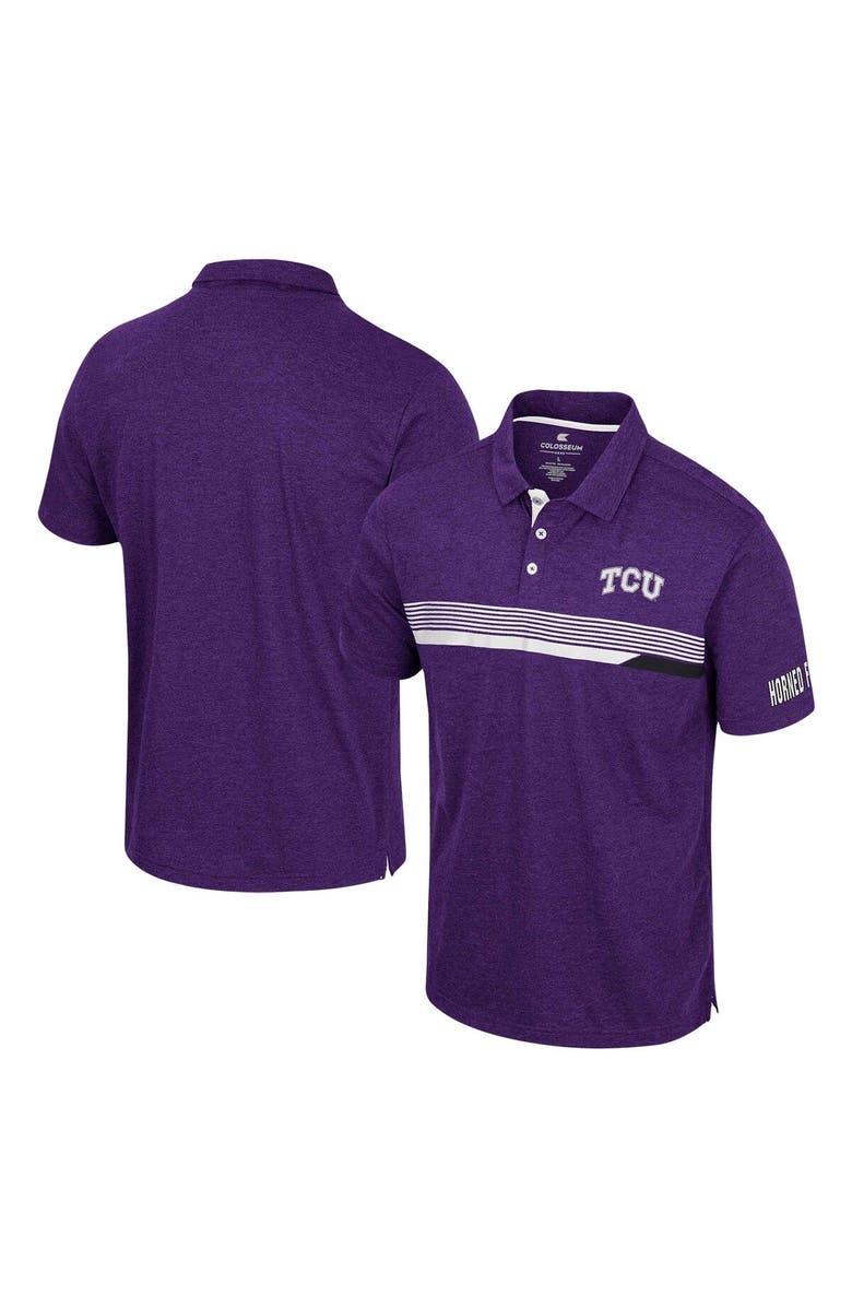 COLOSSEUM Men's Colosseum Purple TCU Horned Frogs No Problemo Polo, Alternate, color, Purple