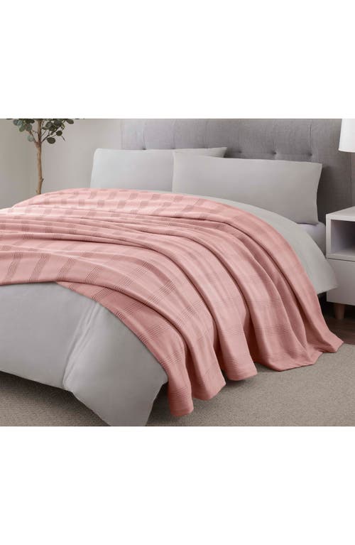 Vellux Textured Cotton Throw Blanket In Pink