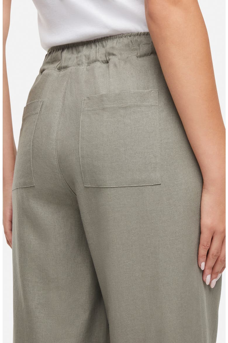 Linen Wide Leg Pants, Alternate, color, VETIVER