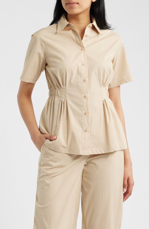 Pleated Waist Shirt (Regular & Petite)