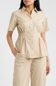 Anne Klein Pleated Waist Shirt