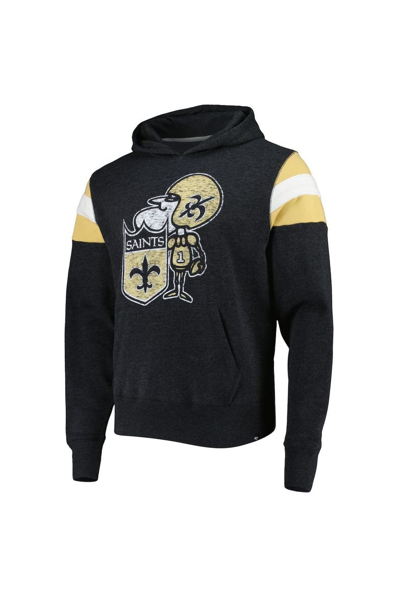 Men's '47 Black New Orleans Saints Legacy Premier Nico Pullover Hoodie, Alternate, color, Black