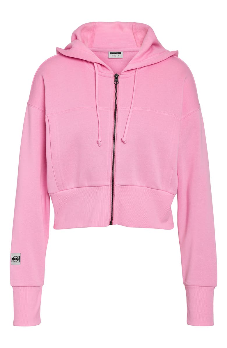 Noisy may Front Zip Crop Hoodie, Alternate, color, Bonbon